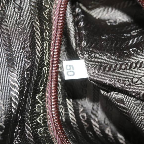 PRADA Quilted Chain Shoulder Bag Nylon Brown Auth yk10527 - Picture 12 of 16